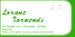 lorant kormendi business card